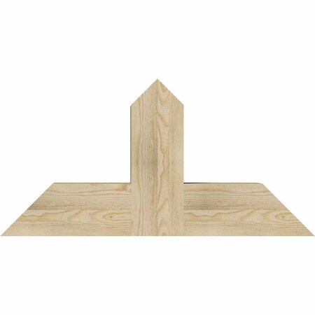 Portland Rough Sawn Timber Gable Bracket, Douglas Fir, 36W X 18H X 6D X 6F, 12/12 Pitch